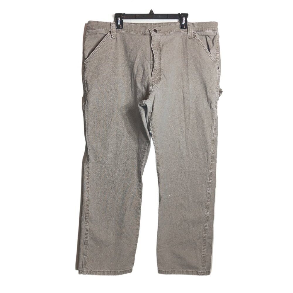 Wrangler Carpenter Jeans Mens 42x30 Tan Straight Leg High Rise Classic Comfort